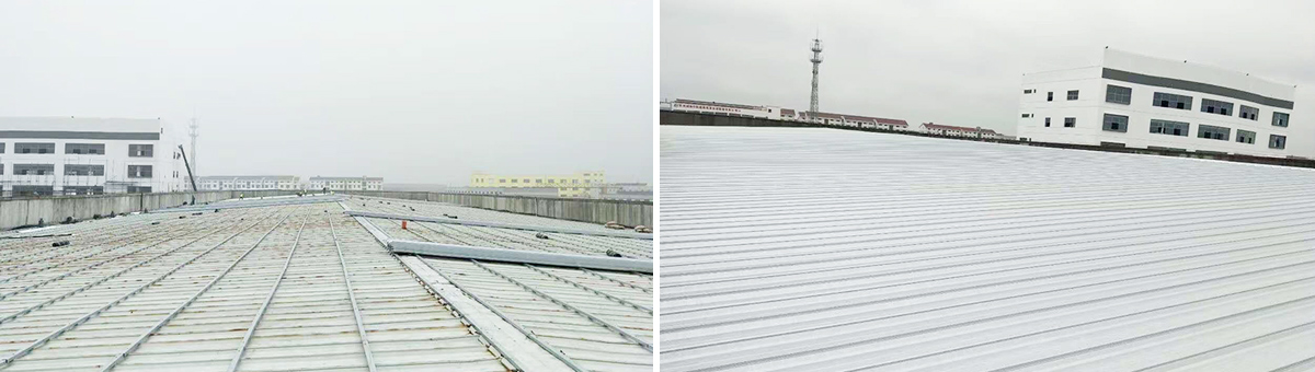 苏州普洛斯物流园钢结构屋面改造--加盖博思格高锌层板
