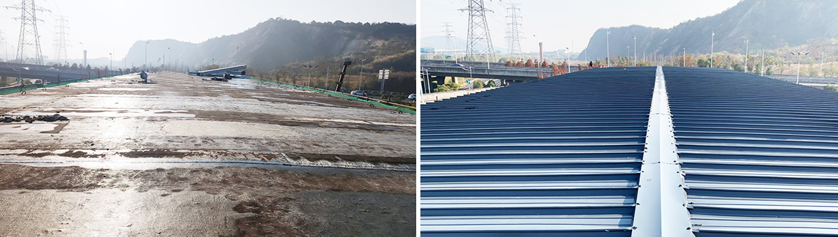 苏州穹隆山影视产业园混泥土屋面改造-更换铝镁锰屋面